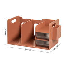 Load image into Gallery viewer, All-in-1 Desk Bookshelf With Drawer Organizers