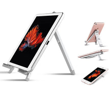 Load image into Gallery viewer, Tablet Mobile Phone Universal Adjustable Triangle Stand Flat Desktop Folding