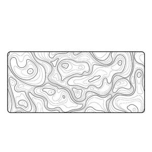 Geographic Topographic Map Lines Desk Mat