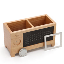 Load image into Gallery viewer, Wooden Pen Holder with Calendar
