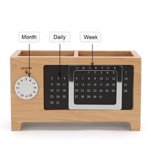 Load image into Gallery viewer, Wooden Pen Holder with Calendar
