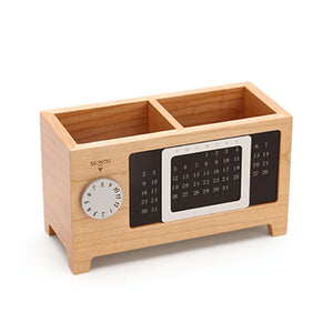 Wooden Pen Holder with Calendar